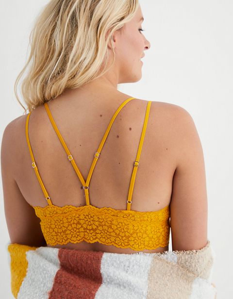 Бралетт Sugar Cookie, уплотнённая чашка, на завязках, кружево — Aerie