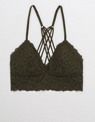 Aerie Animal Lace Padded Strappy Bralette