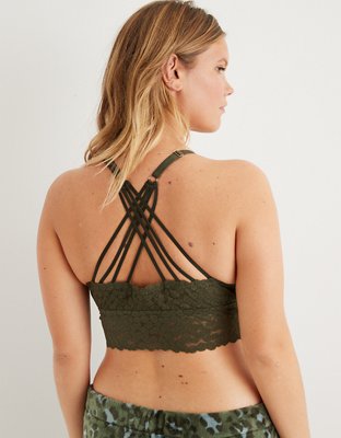 Aerie Animal Lace Padded Strappy Bralette