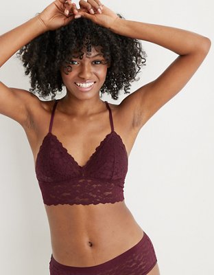 Aerie Seamless Strappy Padded Royal Berry Bralette