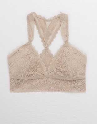 aerie festive lace padded racerback bralette