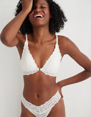 Aerie Animal Lace Padded Plunge Bralette