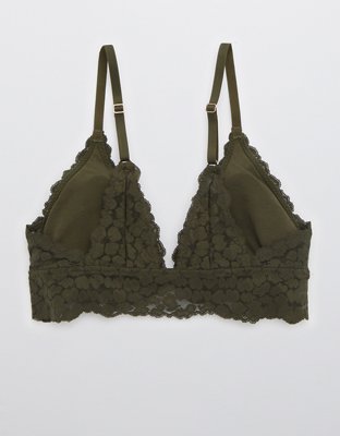 Aerie Animal Lace Padded Plunge Bralette