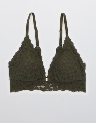 Aerie Animal Lace Padded Plunge Bralette