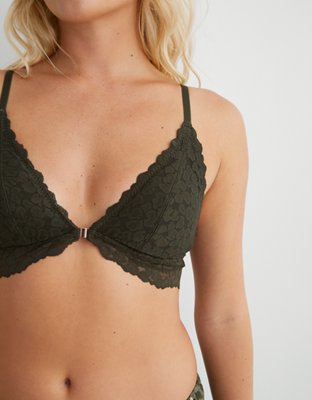 Aerie Animal Lace Padded Plunge Bralette