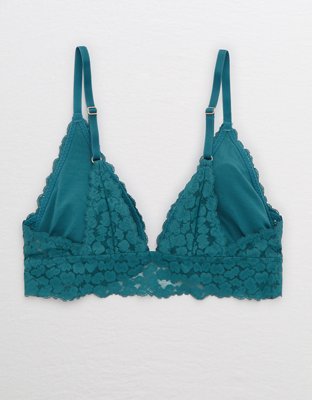Aerie Animal Lace Padded Plunge Bralette
