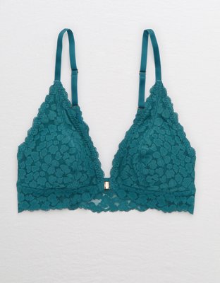 Aerie Animal Lace Padded Plunge Bralette