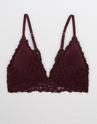 Aerie Animal Lace Padded Plunge Bralette