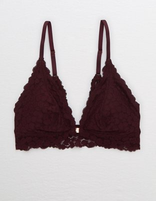 Aerie Animal Lace Padded Plunge Bralette