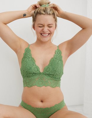 Aerie Adventure Lace Padded Plunge Bralette