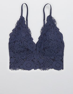 Aerie Bluegrass Lace Padded Plunge Bralette