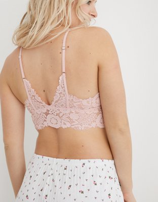Aerie Bluegrass Lace Padded Plunge Bralette