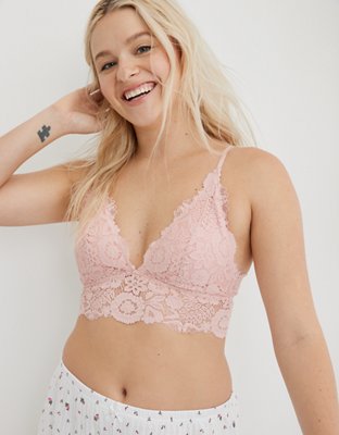 Aerie Bluegrass Lace Padded Plunge Bralette