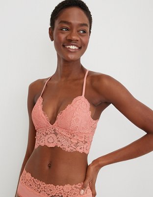Aerie Bluegrass Bralette con encaje, relleno y espalda deportiva
