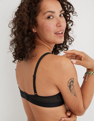 Aerie Striped Mesh Scoop Bralette