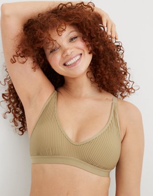 aerie striped mesh scoop bralette