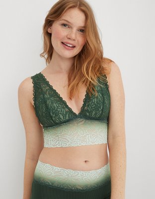 Aerie Green Lace Bralette Size Large