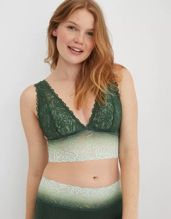 Aerie Ombre Firework Lace Padded Plunge Bralette