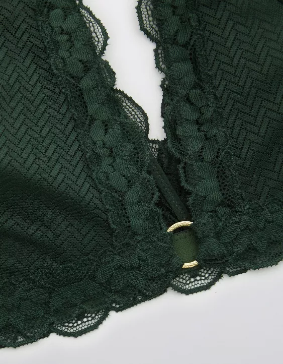 Aerie Adventure Lace Padded Plunge Bralette