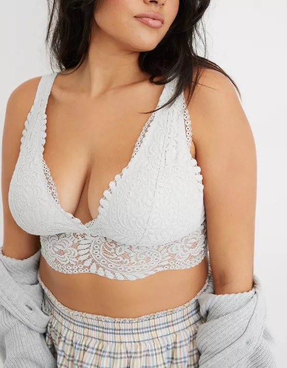 Aerie Far Out Lace Padded Plunge Bralette