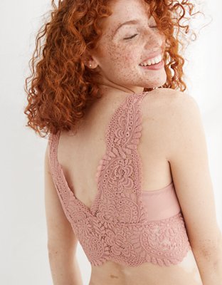 Aerie Far Out Lace Padded Plunge Bralette