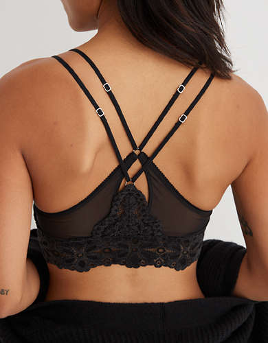Aerie Snowday Lace Padded Triangle Bralette
