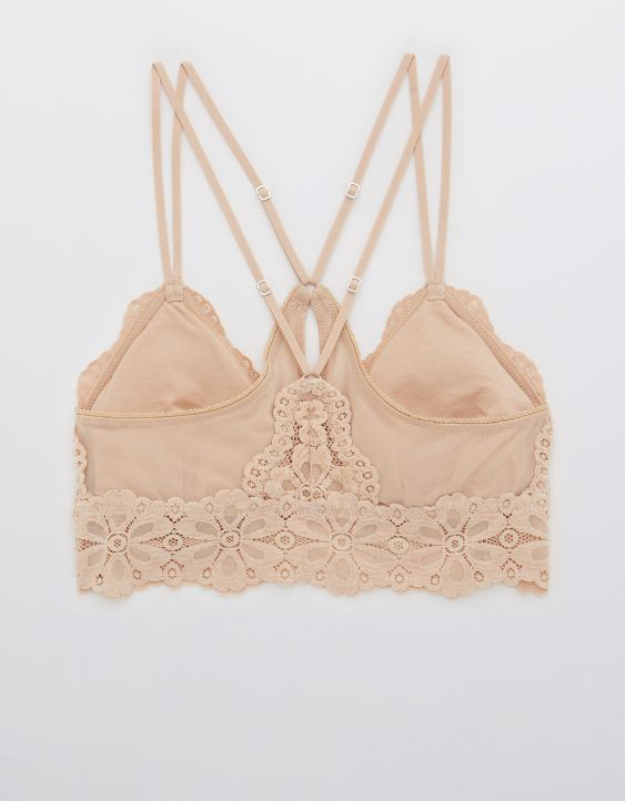 Aerie Snowday Lace Padded Triangle Bralette