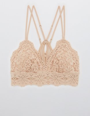 Aerie Snowday Lace Padded Triangle Bralette