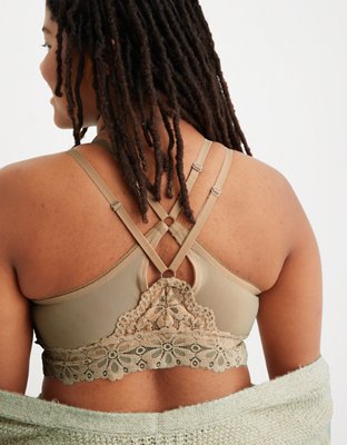 Aerie Snowday Lace Padded Triangle Bralette