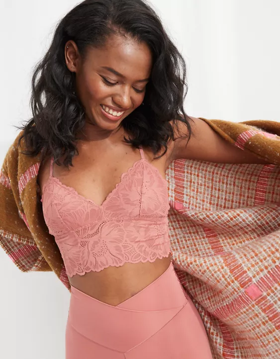 Aerie Holiday Best Lace Padded Racerback Bralette