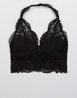 Aerie Far Out Lace Padded Halter Bralette