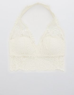 Aerie Far Out Lace Padded Halter Bralette