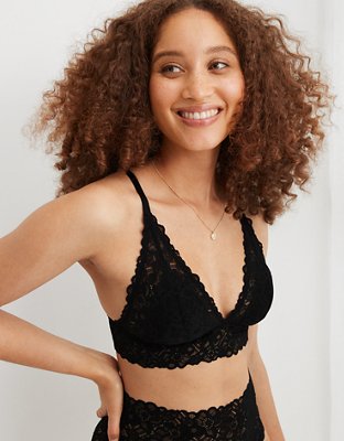 Aerie Tinsel Lace Padded Plunge Bralette