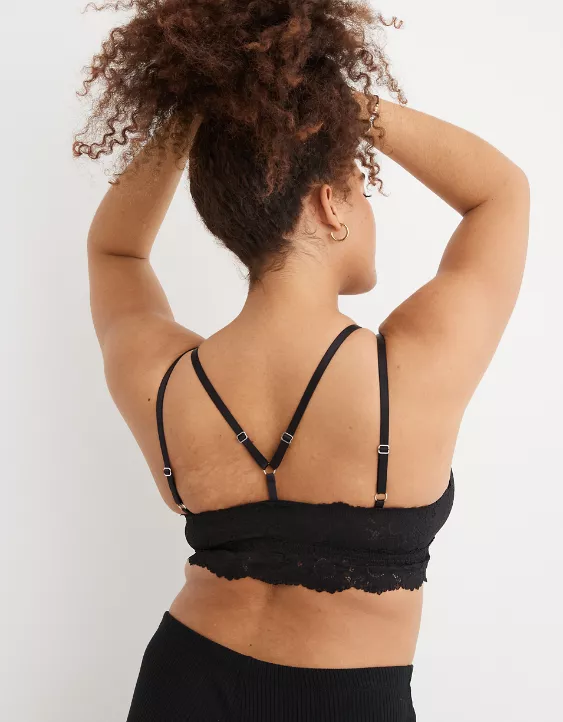 Aerie ANYTIME® Sunflower Lace Padded Plunge Bralette