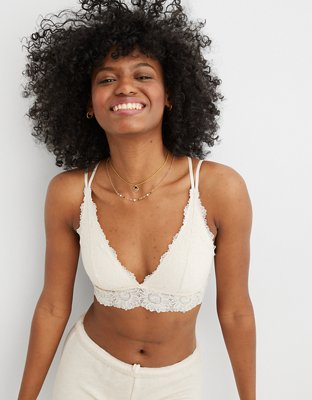 Aerie ANYTIME® Sunflower Lace Padded Plunge Bralette