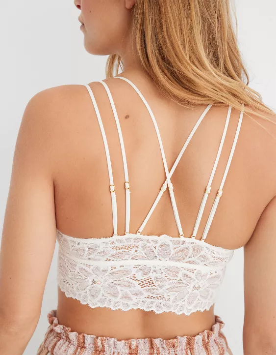 Aerie Sunkissed Lace Padded Plunge Bralette