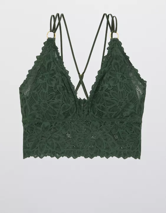 Aerie Sunkissed Lace Padded Plunge Bralette