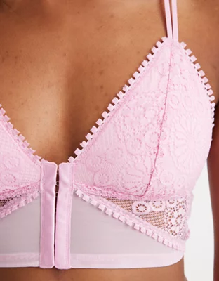 Aerie Joy Lace Padded Longline Bralette