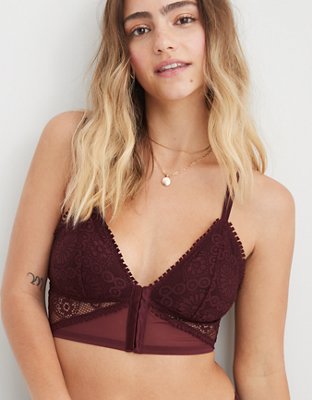 Aerie Joy Lace Padded Longline Bralette