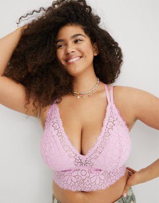 Aerie Bralette con relleno y encaje Candy