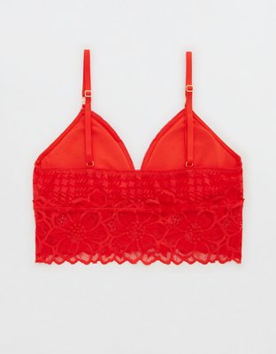 Aerie Snow Angel Lace Padded Bralette