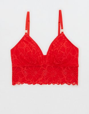Aerie Snow Angel Lace Padded Bralette