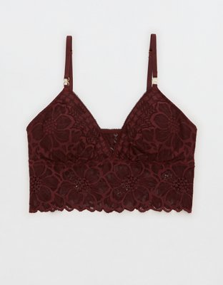 Aerie Snow Angel Lace Padded Bralette