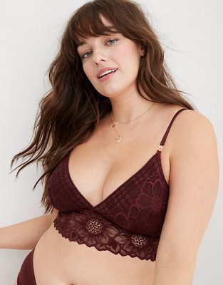 Aerie Snow Angel Lace Padded Bralette