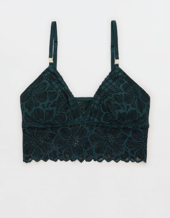 Aerie Snow Angel Lace Padded Bralette