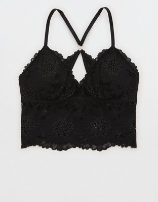 Aerie Midnight Lace Padded Longline Bralette