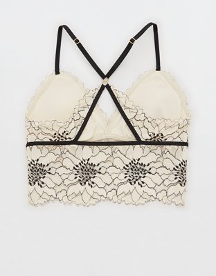 Aerie Midnight Lace Padded Longline Bralette