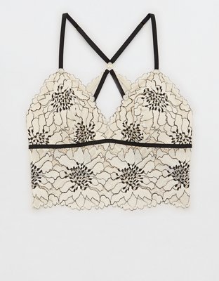 Aerie Midnight Lace Padded Longline Bralette
