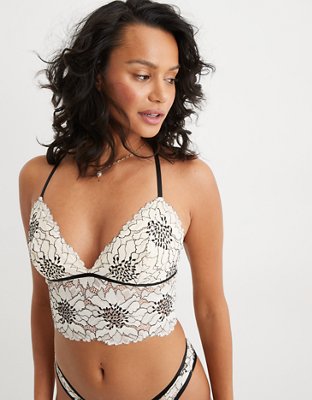 Aerie Midnight Lace Padded Longline Bralette
