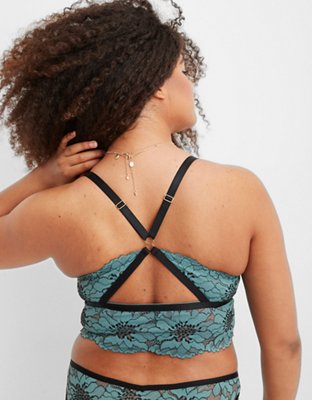 Aerie Midnight Lace Padded Longline Bralette